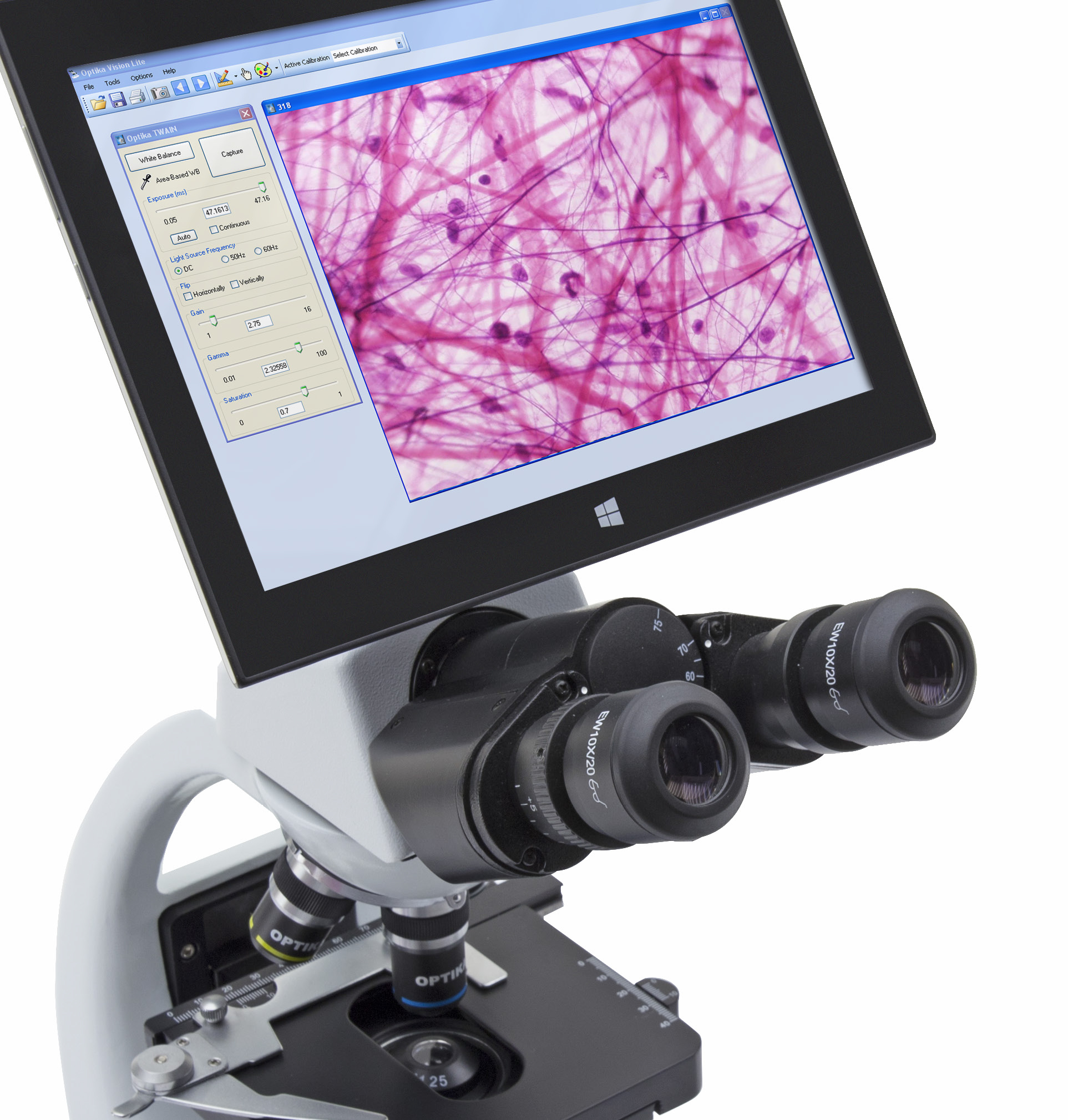 Mikroskop z ekranem dotykowym Optika B-190