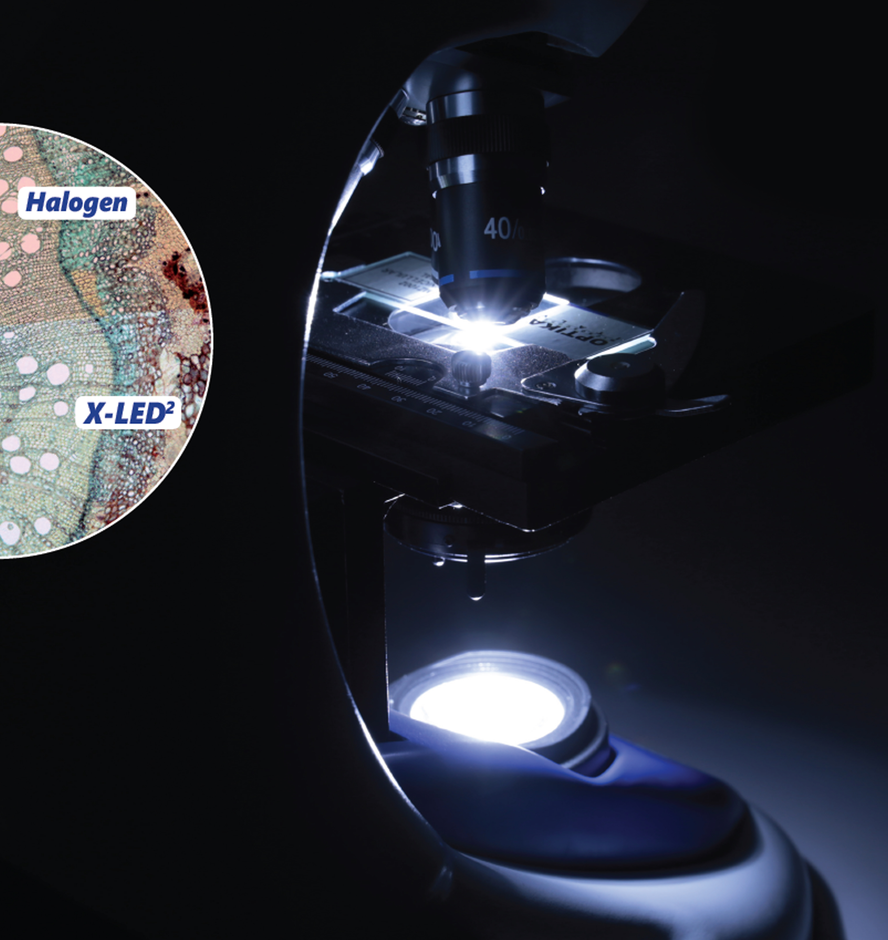 Porównanie oświetlenia LED z halogenem w mikroskopie Optika 