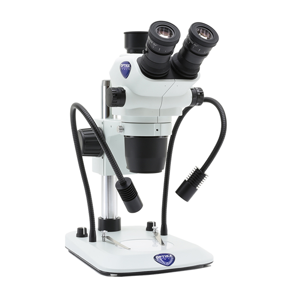 Mikroskop stereoskopowy z wyjściem na kamerę i oświetleniem LED